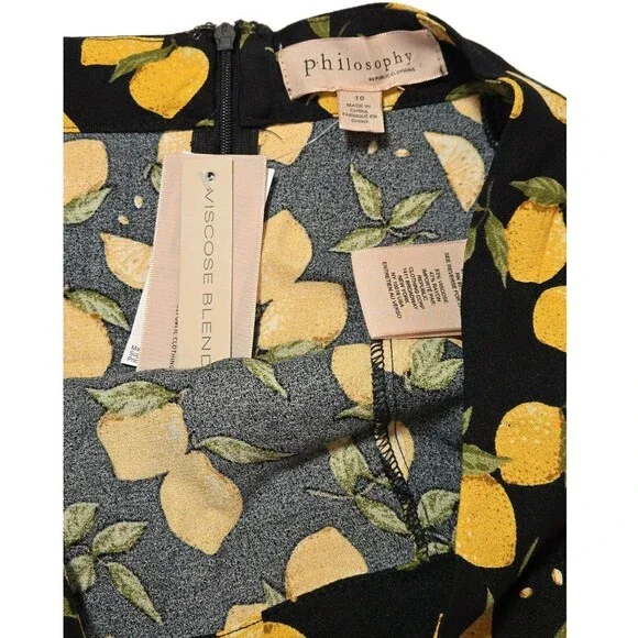 Philosophy Women’s Sz 10 Lemon Print Amalfi Coast Vacation Flowy Casual Skirt - Picture 3 of 11